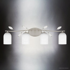 Urban Ambiance - Bath Light - UQL5942 Glam Indoor Bath Light, 9.25''H x 33.5''W x 6.5''D, Brushed Nickel Finish, Hadley Collection - 
