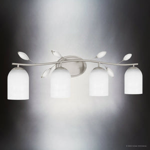 Urban Ambiance - Bath Light - UQL5942 Glam Indoor Bath Light, 9.25''H x 33.5''W x 6.5''D, Brushed Nickel Finish, Hadley Collection - 