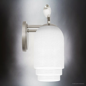 Urban Ambiance - Bath Light - UQL5942 Glam Indoor Bath Light, 9.25''H x 33.5''W x 6.5''D, Brushed Nickel Finish, Hadley Collection - 