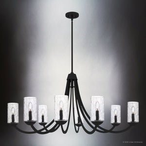 Urban Ambiance - Chandelier - UQL5973 Traditional Indoor Chandelier, 22.00''H x 45.00''W x 45.00''Dep, Matte Black Finish, Shoreline Collection - 