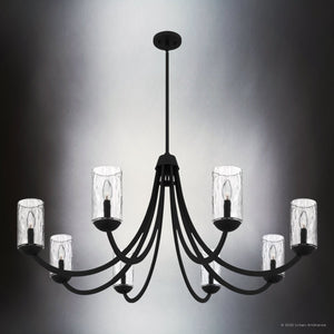Urban Ambiance - Chandelier - UQL5973 Traditional Indoor Chandelier, 22.00''H x 45.00''W x 45.00''Dep, Matte Black Finish, Shoreline Collection - 