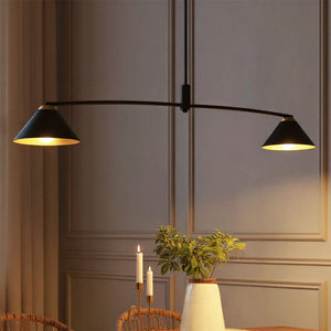 Urban Ambiance - Chandelier - UQL5980 Urban Loft Indoor Chandelier, 11.75''H x 52.00''W x 10.00''Dep, Matte Black Finish, Hanford Collection - 