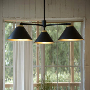 Urban Ambiance - Chandelier - UQL5981 Urban Loft Indoor Chandelier, 10.00''H x 32.00''W x 32.00''Dep, Matte Black Finish, Hanford Collection - 