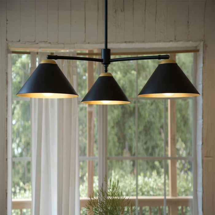 UQL5981 Urban Loft Indoor Chandelier, 10.00''H x 32.00''W x 32.00''Dep, Matte Black Finish, Hanford Collection
