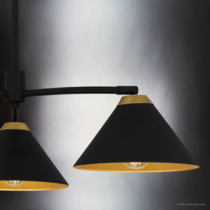 Urban Ambiance - Chandelier - UQL5981 Urban Loft Indoor Chandelier, 10.00''H x 32.00''W x 32.00''Dep, Matte Black Finish, Hanford Collection - 