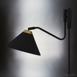 Urban Ambiance - Wall Sconce - UQL5982 Urban Loft Indoor Wall Sconce, 12.00''H x 10.00''W x 16.75''Dep, Matte Black Finish, Hanford Collection - 