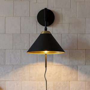 Urban Ambiance - Wall Sconce - UQL5982 Urban Loft Indoor Wall Sconce, 12.00''H x 10.00''W x 16.75''Dep, Matte Black Finish, Hanford Collection - 