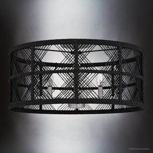 Urban Ambiance - Ceiling Light - UQL5990 Bohemian Indoor Ceiling Light, 11.25''H x 22.00''W x 22.00''Dep, Antique Nickel Finish, Rosemead Collection - 