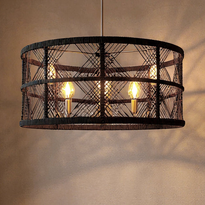 UQL5992 Bohemian Indoor Pendant, 10.50''H x 22.00''W x 22.00''Dep, Antique Nickel Finish, Rosemead Collection