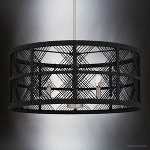 Urban Ambiance - Pendant - UQL5992 Bohemian Indoor Pendant, 10.50''H x 22.00''W x 22.00''Dep, Antique Nickel Finish, Rosemead Collection - 