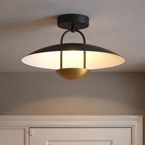 Urban Ambiance - Ceiling Light - UQL6001 Urban Loft Indoor Ceiling Light, 11.00''H x 18.00''W x 18.00''Dep, Matte Black Finish, Lehi Collection - 