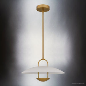 Urban Ambiance - Pendant - UQL6002 Urban Loft Indoor Pendant, 9.75''H x 18.00''W x 18.00''Dep, Brushed Gold Finish, Lehi Collection - 