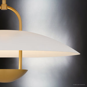 Urban Ambiance - Pendant - UQL6002 Urban Loft Indoor Pendant, 9.75''H x 18.00''W x 18.00''Dep, Brushed Gold Finish, Lehi Collection - 