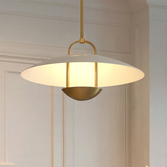 UQL6002 Urban Loft Indoor Pendant, 9.75''H x 18.00''W x 18.00''Dep, Brushed Gold Finish, Lehi Collection