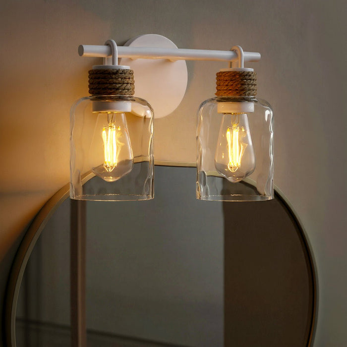 UQL6010 Natural Indoor Bath Light, 9.25''H x 14.50''W x 5.75''Dep, Matte White Finish, Lancaster Collection