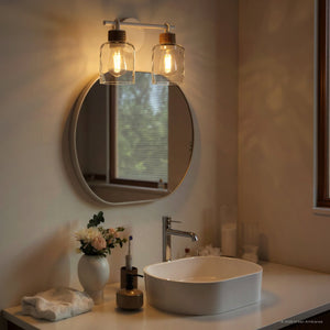 Urban Ambiance - Bath Light - UQL6010 Natural Indoor Bath Light, 9.25''H x 14.50''W x 5.75''Dep, Matte White Finish, Lancaster Collection - 