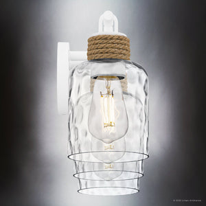 Urban Ambiance - Bath Light - UQL6011 Natural Indoor Bath Light, 9.25''H x 24.00''W x 5.75''Dep, Matte White Finish, Lancaster Collection - 