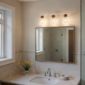 Urban Ambiance - Bath Light - UQL6011 Natural Indoor Bath Light, 9.25''H x 24.00''W x 5.75''Dep, Matte White Finish, Lancaster Collection - 