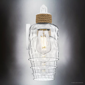 Urban Ambiance - Bath Light - UQL6012 Natural Indoor Bath Light, 9.25''H x 33.75''W x 5.75''Dep, Matte White Finish, Lancaster Collection - 