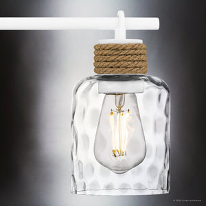 Urban Ambiance - Bath Light - UQL6012 Natural Indoor Bath Light, 9.25''H x 33.75''W x 5.75''Dep, Matte White Finish, Lancaster Collection - 