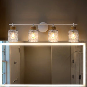 Urban Ambiance - Bath Light - UQL6012 Natural Indoor Bath Light, 9.25''H x 33.75''W x 5.75''Dep, Matte White Finish, Lancaster Collection - 