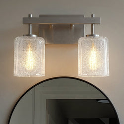 Urban Ambiance - Bath Light - UQL6020 Contemporary Indoor Bath Light, 9.25''H x 13.50''W x 6.75''Dep, Brushed Nickel Finish, Novato Collection - 