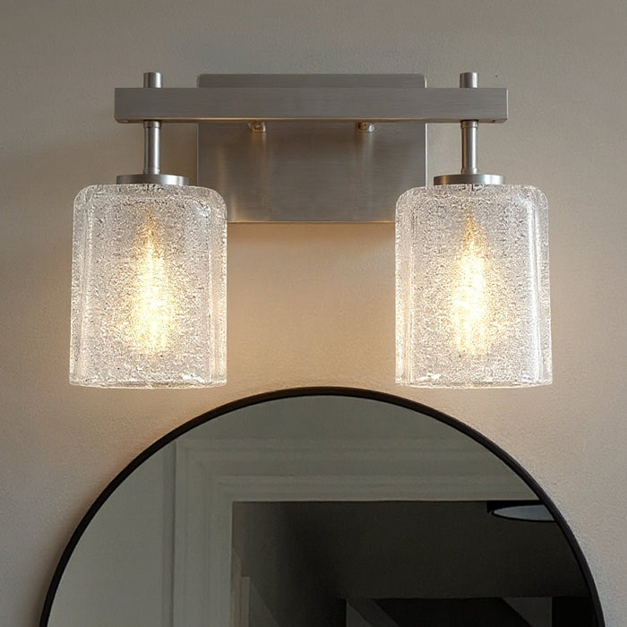 UQL6020 Contemporary Indoor Bath Light, 9.25''H x 13.50''W x 6.75''Dep, Brushed Nickel Finish, Novato Collection