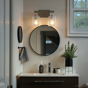 Urban Ambiance - Bath Light - UQL6020 Contemporary Indoor Bath Light, 9.25''H x 13.50''W x 6.75''Dep, Brushed Nickel Finish, Novato Collection - 