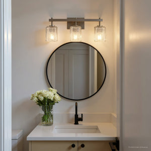 Urban Ambiance - Bath Light - UQL6022 Contemporary Indoor Bath Light, 9.25''H x 22.50''W x 6.75''Dep, Brushed Nickel Finish, Novato Collection - 