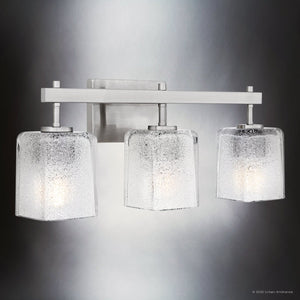 Urban Ambiance - Bath Light - UQL6022 Contemporary Indoor Bath Light, 9.25''H x 22.50''W x 6.75''Dep, Brushed Nickel Finish, Novato Collection - 