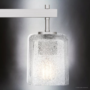 Urban Ambiance - Bath Light - UQL6022 Contemporary Indoor Bath Light, 9.25''H x 22.50''W x 6.75''Dep, Brushed Nickel Finish, Novato Collection - 
