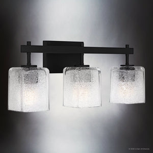 Urban Ambiance - Bath Light - UQL6023 Contemporary Indoor Bath Light, 9.25''H x 22.50''W x 6.75''Dep, Matte Black Finish, Novato Collection - 