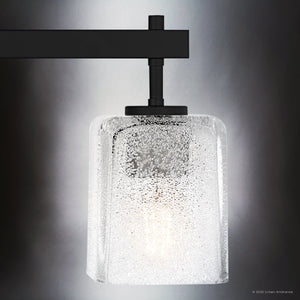 Urban Ambiance - Bath Light - UQL6023 Contemporary Indoor Bath Light, 9.25''H x 22.50''W x 6.75''Dep, Matte Black Finish, Novato Collection - 
