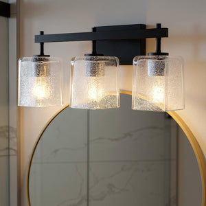 Urban Ambiance - Bath Light - UQL6023 Contemporary Indoor Bath Light, 9.25''H x 22.50''W x 6.75''Dep, Matte Black Finish, Novato Collection - 