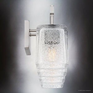 Urban Ambiance - Bath Light - UQL6024 Contemporary Indoor Bath Light, 9.25''H x 31.50''W x 6.75''Dep, Brushed Nickel Finish, Novato Collection - 