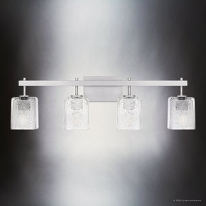 Urban Ambiance - Bath Light - UQL6024 Contemporary Indoor Bath Light, 9.25''H x 31.50''W x 6.75''Dep, Brushed Nickel Finish, Novato Collection - 