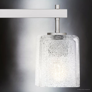 Urban Ambiance - Bath Light - UQL6024 Contemporary Indoor Bath Light, 9.25''H x 31.50''W x 6.75''Dep, Brushed Nickel Finish, Novato Collection - 