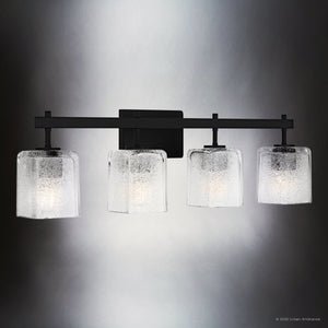 Urban Ambiance - Bath Light - UQL6025 Contemporary Indoor Bath Light, 9.25''H x 31.50''W x 6.75''Dep, Matte Black Finish, Novato Collection - 