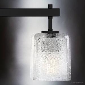 Urban Ambiance - Bath Light - UQL6025 Contemporary Indoor Bath Light, 9.25''H x 31.50''W x 6.75''Dep, Matte Black Finish, Novato Collection - 