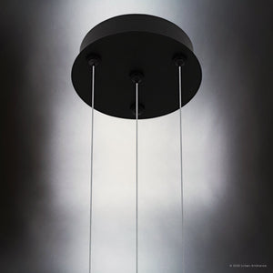 Urban Ambiance - Chandelier - UQL6031 Modern Indoor Chandelier, 4.50''H x 26.00''W x 26.00''Dep, Matte Black Finish, Elyria Collection - 