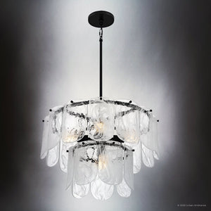 Urban Ambiance - Pendant - UQL6040 New Traditional Indoor Pendant, 15.75''H x 23.50''W x 23.50''Dep, Matte Black Finish, Revere Collection - 