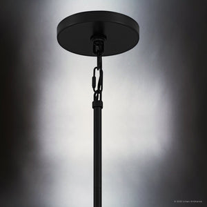 Urban Ambiance - Pendant - UQL6040 New Traditional Indoor Pendant, 15.75''H x 23.50''W x 23.50''Dep, Matte Black Finish, Revere Collection - 