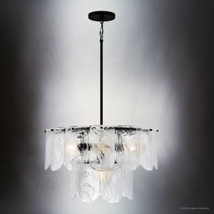 Urban Ambiance - Pendant - UQL6040 New Traditional Indoor Pendant, 15.75''H x 23.50''W x 23.50''Dep, Matte Black Finish, Revere Collection - 