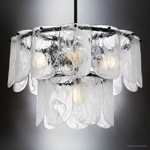 Urban Ambiance - Pendant - UQL6040 New Traditional Indoor Pendant, 15.75''H x 23.50''W x 23.50''Dep, Matte Black Finish, Revere Collection - 