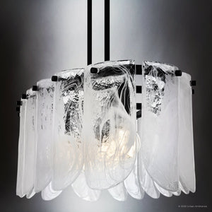 Urban Ambiance - Chandelier - UQL6041 New Traditional Indoor Chandelier, 9.25''H x 43.00''W x 13.50''Dep, Matte Black Finish, Revere Collection - 