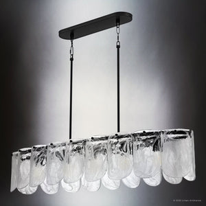 Urban Ambiance - Chandelier - UQL6041 New Traditional Indoor Chandelier, 9.25''H x 43.00''W x 13.50''Dep, Matte Black Finish, Revere Collection - 