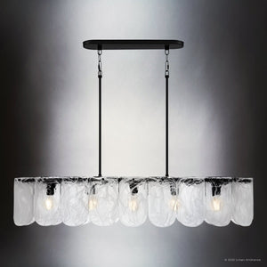 Urban Ambiance - Chandelier - UQL6041 New Traditional Indoor Chandelier, 9.25''H x 43.00''W x 13.50''Dep, Matte Black Finish, Revere Collection - 