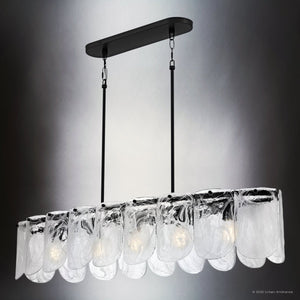 Urban Ambiance - Chandelier - UQL6041 New Traditional Indoor Chandelier, 9.25''H x 43.00''W x 13.50''Dep, Matte Black Finish, Revere Collection - 