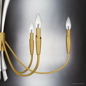 Urban Ambiance - Chandelier - UQL6050 Glam Indoor Chandelier, 24.25''H x 32.00''W x 32.00''Dep, Brushed Gold Finish, Wheaton Collection - 