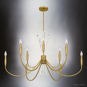 Urban Ambiance - Chandelier - UQL6052 Glam Indoor Chandelier, 25.00''H x 40.00''W x 40.00''Dep, Brushed Gold Finish, Wheaton Collection - 
